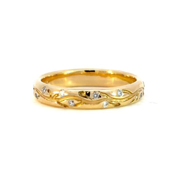 18K Yellow Gold Ring Lab Grown Round Diamonds TDW 0.28 Carat