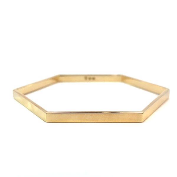 9K Yellow Gold Solid Hexagon Bangle