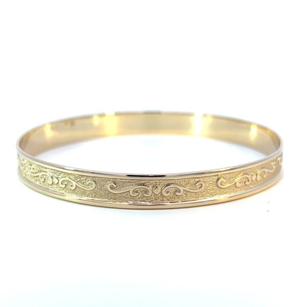 9K Yellow Gold Solid Bangle