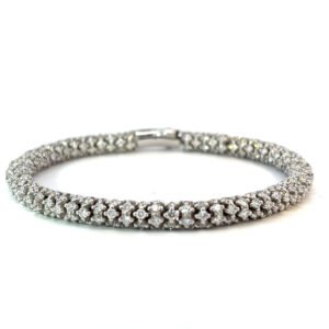 18K White Gold Bracelet with 390 Natural Diamonds 10.00 Carat H/SI