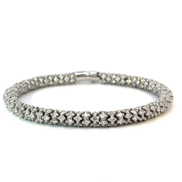 18K White Gold Bracelet with 390 Natural Diamonds 10.00 Carat H/SI