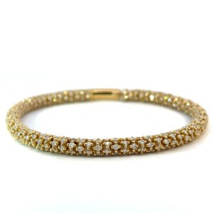 18K Yellow Gold Bracelet with Natural Diamonds 5.50 Carat H/SI
