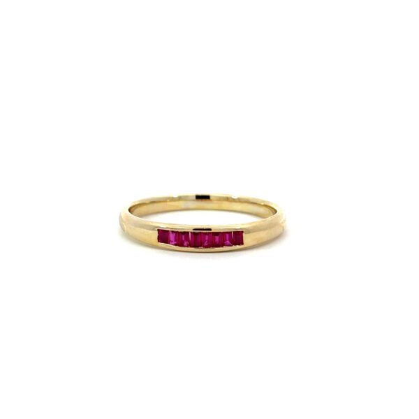 9K Yellow Gold Ring with Rubies TCW 0.19 Carat