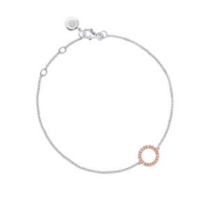 18K Two-Tone Sunday Bracelet with 20 Round Pink Diamonds TDW 0.1 Carat