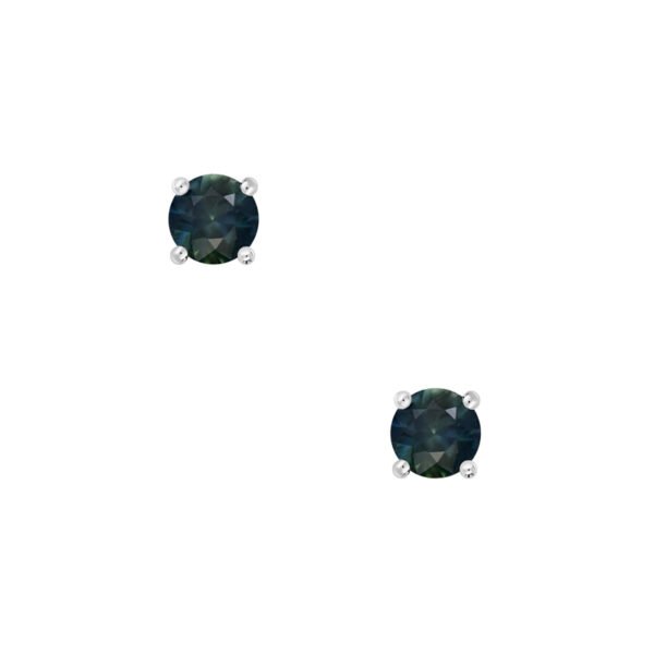 9K White Gold Maira Earrings with 2 Teal Sapphires TCW 0.61 Carat