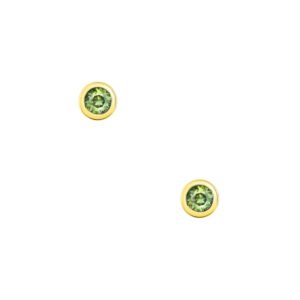 9K Yellow Gold Adelia Earrings with 2 Round Parti Sapphires TCW 0.27 Carat