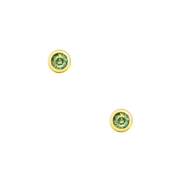 9K Yellow Gold Adelia Earrings with 2 Round Parti Sapphires TCW 0.27 Carat