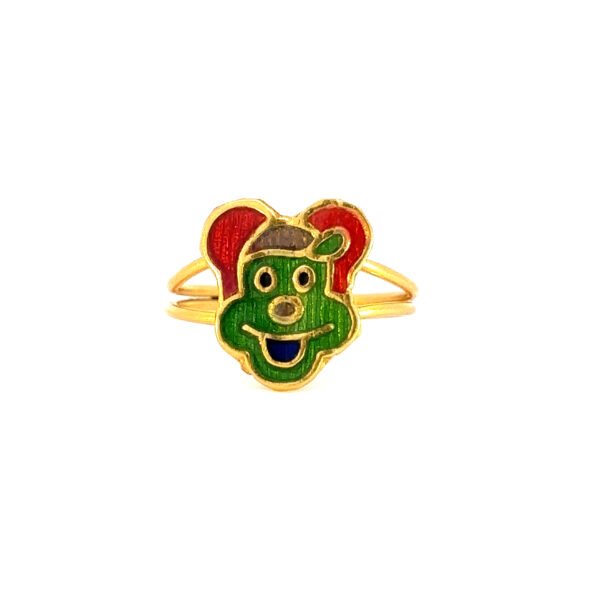 22K Yellow Gold Baby Enamel Ring