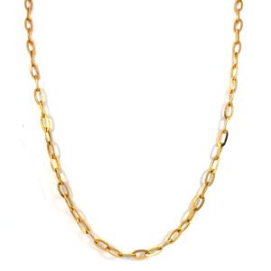 22K Yellow Gold Oval Belcher Chain 45cm
