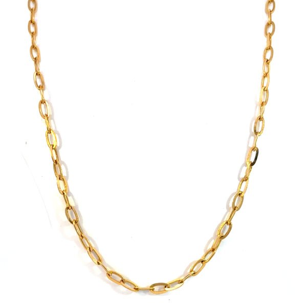 22K Yellow Gold Oval Belcher Chain 45cm