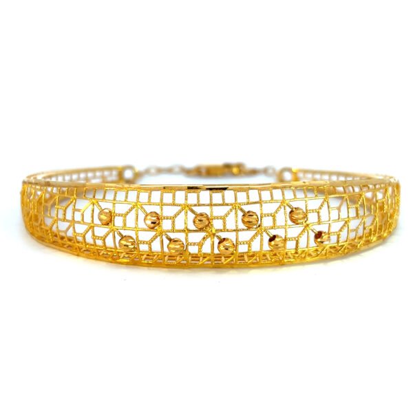 21K Yellow Gold Filigree Bangle