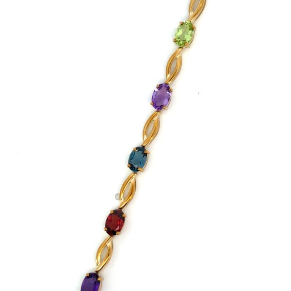 9K Yellow Gold Bracelet Natural Sapphires Multicoloured 5.39 Carat
