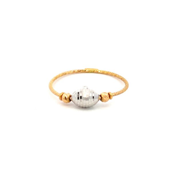 22K Yellow Gold Ring with Two-toned beads