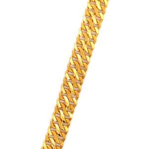 22K Yellow Gold Thick Solid Bracelet 20cm