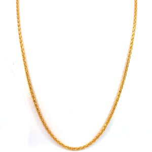 22K Yellow Gold Wheat Chain 50cm