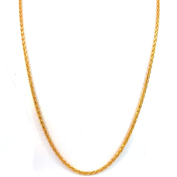 22K Yellow Gold Wheat Chain 50cm