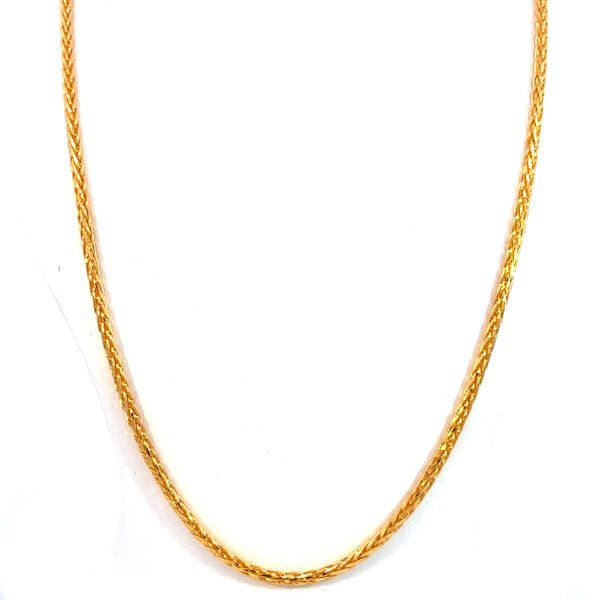 22K Yellow Gold Wheat Chain 50cm
