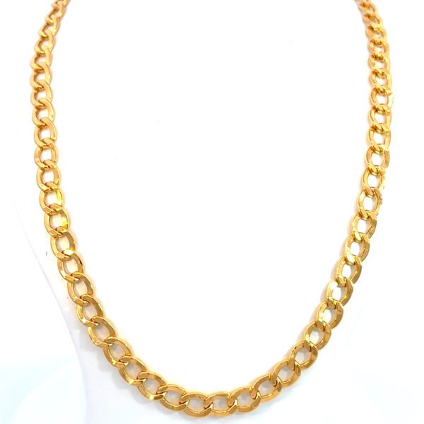 22K Yellow Gold Curb Chain 45cm