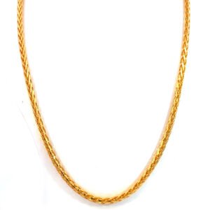 22K Yellow Gold Wheat Chain 50cm