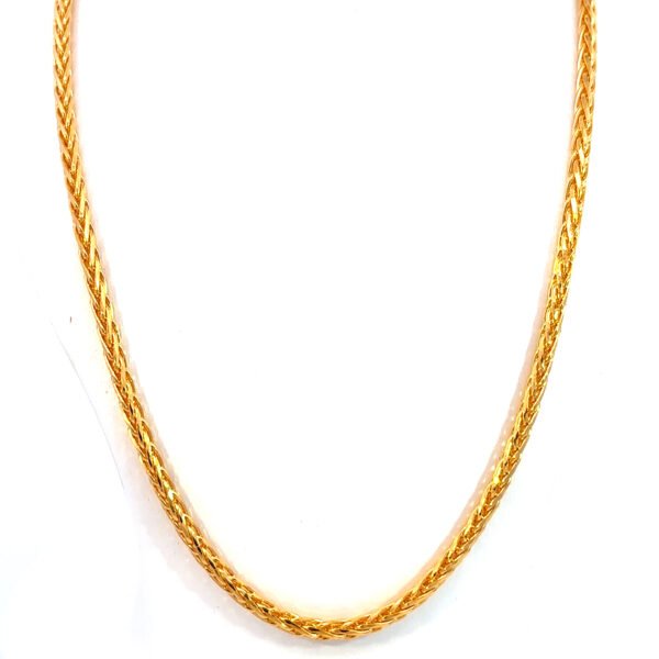 22K Yellow Gold Wheat Chain 50cm