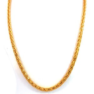 22K Yellow Gold Wheat Chain 50cm