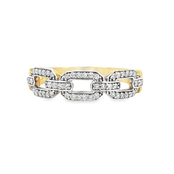9K Two Toned Dress Ring Round Diamonds TDW 0.26 Carat