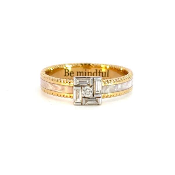 18K Yellow & White Gold Ring Diamonds TDW 0.293 Carat