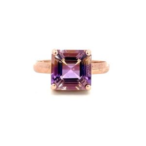9K Rose Gold Princess Cut Ametrine Ring