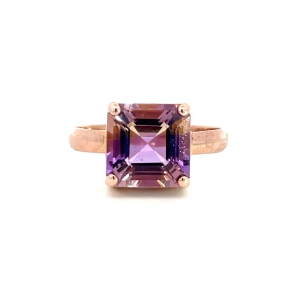 9K Rose Gold Princess Cut Ametrine Ring