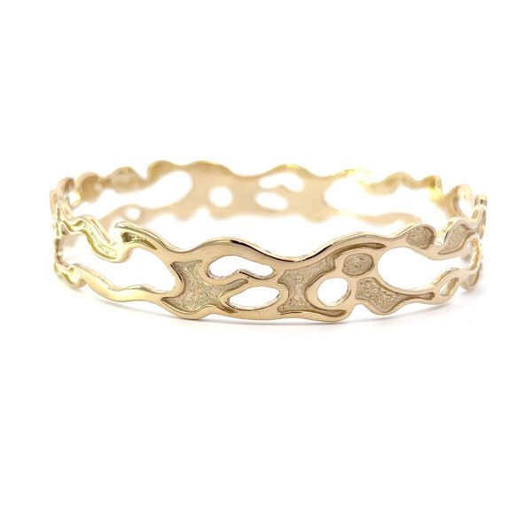 9K Yellow Gold Filigree style Bangle (10mm) Diameter 63.5mm