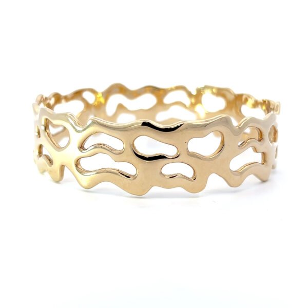 9K Yellow Gold Filigree style Bangle (16.3mm) Diameter 65mm