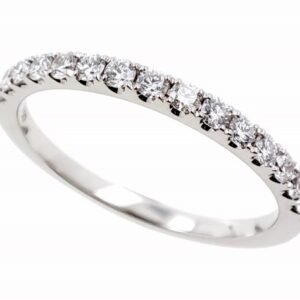 Platinum Ring with 15 Natural Round White Diamonds TDW 0.34 Carat