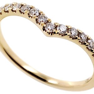18K Yellow Gold Ring with 17 Natural Round White Diamonds TDW 0.31 Carat