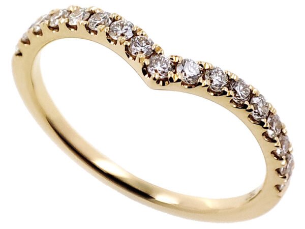 18K Yellow Gold Ring with 17 Natural Round White Diamonds TDW 0.31 Carat