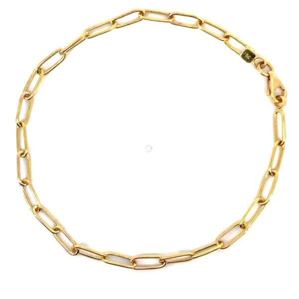 18K Yellow Gold Paperclip Bracelet – 19cm