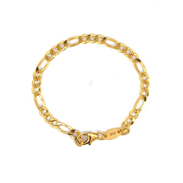 22K Yellow Gold Figaro Baby/Child Bracelet
