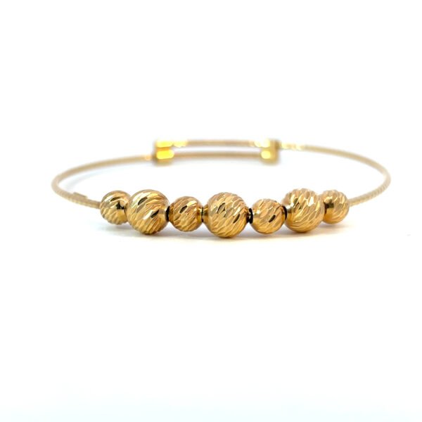 18K Yellow Gold Adjustable Beaded Baby/Child Bangle