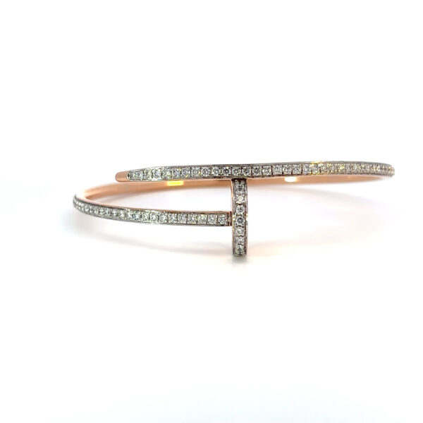 14K Rose Gold Bracelet with 83 Round Lab-grown Diamonds TDW 1.47 Carat