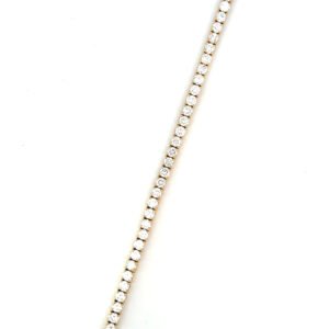 9K Yellow Gold Tennis Bracelet with 60 Round Lab-grown Diamonds TDW 5.05 Carat