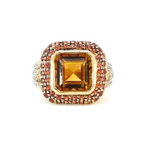 14K Yellow Gold Ring with Multi-colured gemstones TCW 4.86 Carat