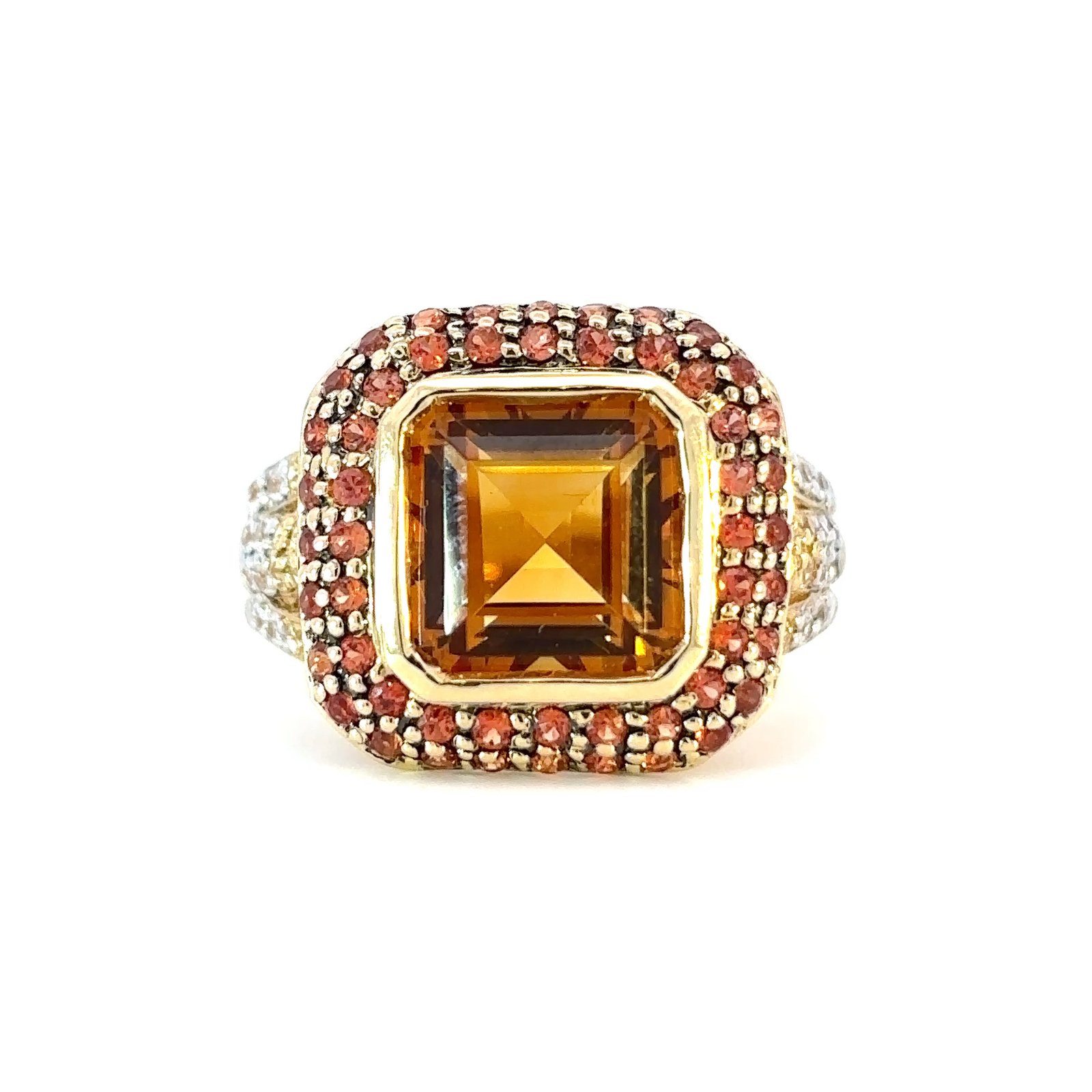 14K Yellow Gold Ring with Multi-colured gemstones TCW 4.86 Carat