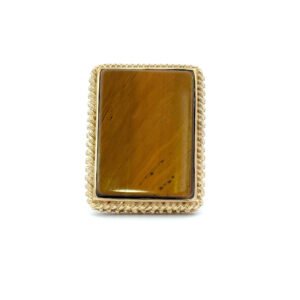 10K YG Ring 1 Tiger Eye 10.15ct Size N