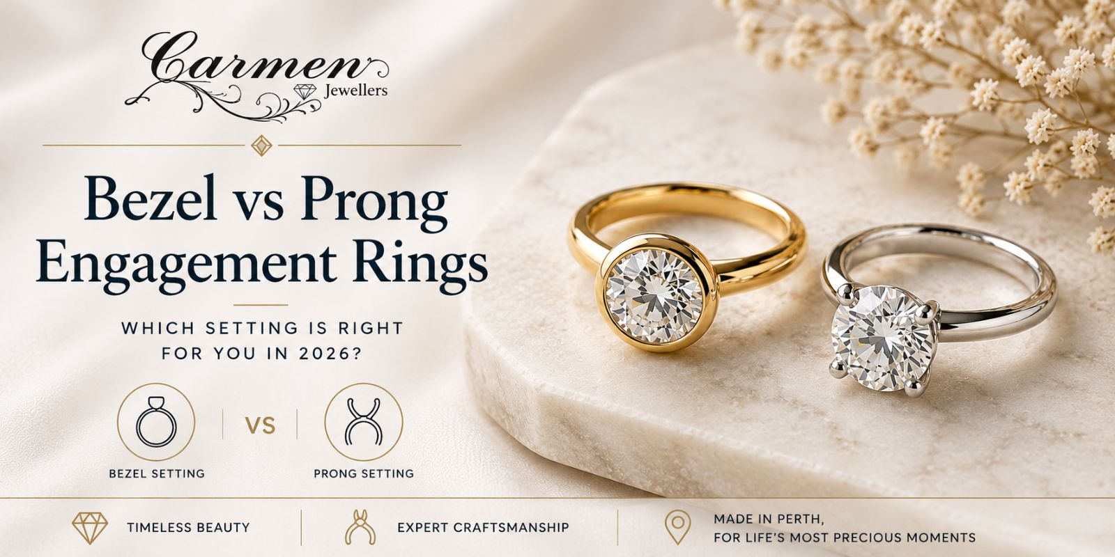 Bezel vs Prong Engagement Rings