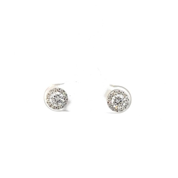 9KT White Gold 1/2ct Halo Stud Earrings with Lab Grown Diamonds