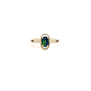 9KT Yellow Gold Doublet Opal Ring