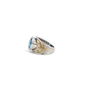 2 Tone White Gold Blue Topaz 2