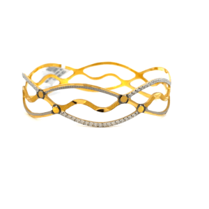 22K 2 Tone Yellow Gold Bangle