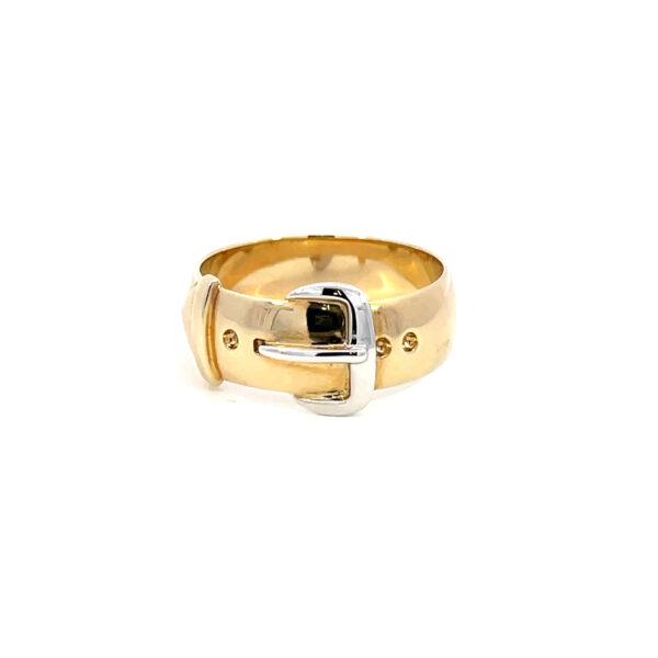 9KT Yellow/White Gold Belt Design Ring Men