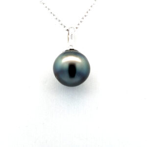 18K White Gold Pendant Cultured Tahitian Pearl 12-13mm