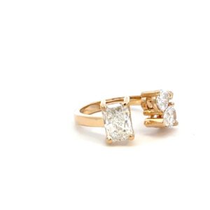 18K Yellow Gold Ring Lab Grown Diamonds TDW 2.51 Carat